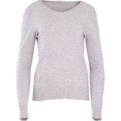 Ciemnobeżowy Sweter Just A Drop. Szare swetry klasyczne damskie marki Reserved, l, z dekoltem w serek. Za 59,99 zł.