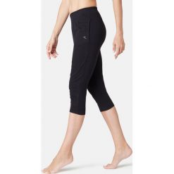 Rybaczki Gym & Pilates 500 damskie. Czarne rybaczki damskie DOMYOS, s, bez wzorów, z elastanu. Za 34,99 zł.