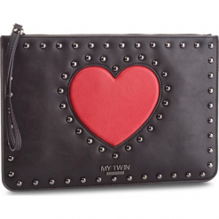 Torebka MY TWIN - Pochette RA8TFD Bic.Nero/Papavero 02773. Czarne torebki klasyczne damskie My Twin, ze skóry ekologicznej. Za 379,00 zł.