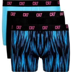 Komplet 3 par bokserek Cristiano Ronaldo CR7 Basic W Aop Trunk 3Pack 8110-49-703. Niebieskie bokserki męskie Cristiano Ronaldo CR7, bez wzorów, z elastanu. W wyprzedaży za 99,00 zł.