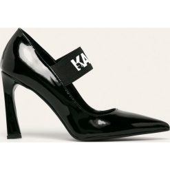 Karl Lagerfeld - Szpilki. Czarne szpilki KARL LAGERFELD, bez wzorów, ze skóry, bez obcasa, na obcasie, bez zapięcia. Za 799,90 zł.