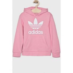 Adidas Originals - Bluza dziecięca 128-164 cm. Różowe bluzy dziewczęce adidas Originals, z nadrukiem, z bawełny, bez rękawów, z kapturem. Za 199,90 zł.