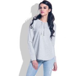 Bluzy rozpinane damskie: Żółta Nierozpinana Bluza z Kapturem