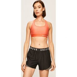 Under Armour - Biustonosz sportowy. Fioletowe biustonosze sportowe damskie Under Armour, s, bez wzorów, z elastanu. W wyprzedaży za 129,90 zł.