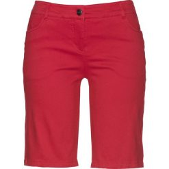 Bermudy ze stretchem bonprix ciemnoczerwony. Czerwone szorty damskie bonprix. Za 64,99 zł.