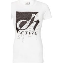 T-shirt DEHA ACTIVE. Czerwone topy damskie Deha, z nadrukiem, z dzianiny, z okrągłym kołnierzem. Za 210,00 zł.