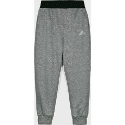 Adidas Performance - Spodnie dziecięce 140-176 cm. Szare spodnie chłopięce marki adidas Performance, bez wzorów, z poliesteru, sportowe. W wyprzedaży za 139,90 zł.
