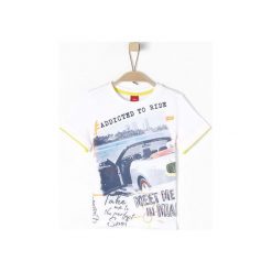 S.Oliver T-Shirt Chłopięcy 116/122 Biały. Białe t-shirty chłopięce z krótkim rękawem marki S.Oliver, z nadrukiem, z bawełny. Za 60,00 zł.