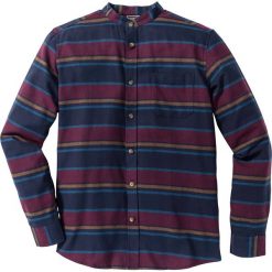 Koszule męskie na spinki: Koszula flanelowa z długim rękawem Slim Fit bonprix w kolorowe paski