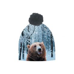Czapka hauer BEAR. Czarne czapki zimowe męskie marki Hauer, z nadrukiem, z polaru. Za 69,00 zł.