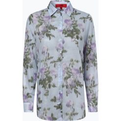 HUGO - Bluzka damska – Elifia, niebieski. Niebieskie bluzki damskie HUGO, z nadrukiem, z bawełny, eleganckie, bez kołnierzyka, bez rękawów. Za 299,95 zł.