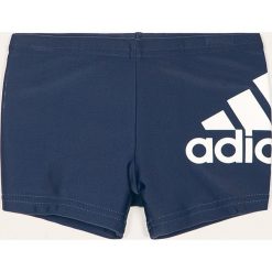 Adidas Performance - Kąpielówki dziecięce 92-176 cm. Niebieskie kąpielówki chłopięce z nadrukiem, z elastanu. Za 59,90 zł.