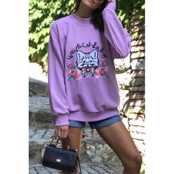 Bluza damska CATANIA. Fioletowe bluzy sportowe damskie Bluza damska CATANIA, s, bez wzorów, bez rękawów, bez kaptura. W wyprzedaży za 59,00 zł.
