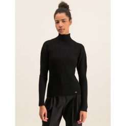 Golf Luisa Spagnoli Marcato 56716. Czarne swetry damskie Luisa Spagnoli, m, bez wzorów, z wełny, bez rękawów, bez kaptura. W wyprzedaży za 609,00 zł.