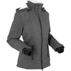 Kurtka funkcyjna outdoorowa z polarem "barankiem" bonprix szary melanż. Szare kurtki damskie bonprix, s, bez wzorów, z polaru, bez kaptura. Za 239,99 zł.