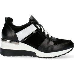 Sneakersy czarno białe. Czarne sneakersy damskie Arturo Vicci, ze skóry. Za 259,00 zł.