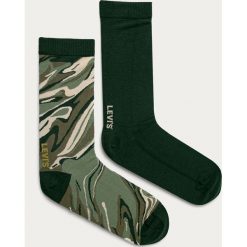 Levi's - Skarpetki (2-pack). Zielone skarpetki męskie Levi's®, bez wzorów, z elastanu. Za 49,90 zł.