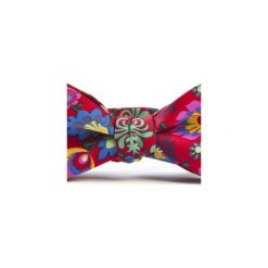 Mucha wiązna FOLK kwiaty łowickie. Czerwone muszki męskie marki HisOutfit, w kwiaty, z materiału, wizytowe. Za 89,00 zł.
