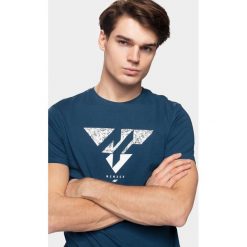 T-shirt męski TSM201 - granat. Szare koszulki męskie marki 4f, m, bez wzorów, bez kołnierzyka. Za 59,99 zł.