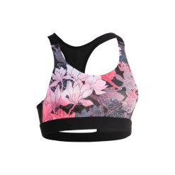 Stanik fitness kardio 500 z nadrukiem (kwiaty). Czarne buty sportowe damskie DOMYOS, xl, z nadrukiem, z elastanu, na fitness i siłownię. Za 49,99 zł.