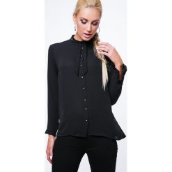 Koszula z cyrkoniami czarna MP26005. Czarne koszule damskie Fasardi, s, bez wzorów, bez kołnierzyka, bez rękawów. Za 49,00 zł.
