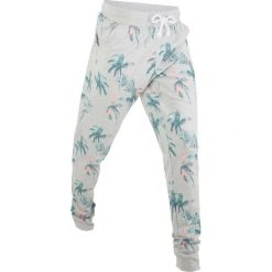 Spodnie dresowe, długie, Level 1 bonprix jasnoszary melanż z nadrukiem. Szare spodnie damskie bonprix, z dresówki, sportowe. Za 84,99 zł.