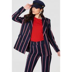 Paski damskie: MANGO Marynarka w paski – Multicolor,Navy