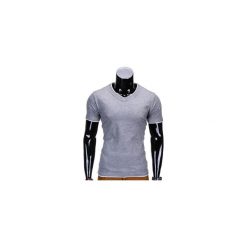 T-SHIRT MĘSKI BEZ NADRUKU S678 - SZARY MELANŻ. Szare t-shirty męskie z nadrukiem marki Ombre Clothing, s, z kontrastowym kołnierzykiem. Za 19,99 zł.