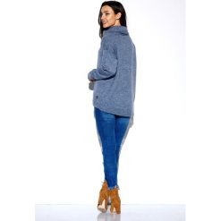 Gładki oversizowy golf LS274 jeans. Swetry damskie Lemoniade, m, bez wzorów, z jeansu, bez rękawów, bez kaptura. Za 149,90 zł.