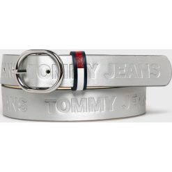 Tommy Jeans - Pasek skórzany. Szare paski damskie Tommy Jeans, w paski, z jeansu. Za 169,90 zł.