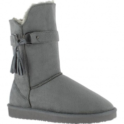 Kozaki zimowe "Crawford" w kolorze antracytowym. Szare buty zimowe damskie Island Boot, z materiału, na platformie. W wyprzedaży za 152,95 zł.