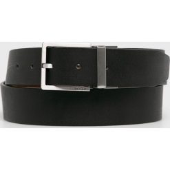 Calvin Klein - Pasek skórzany. Czarne paski męskie Calvin Klein, w paski, ze skóry. W wyprzedaży za 159,90 zł.