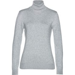 Sweter z golfem bonprix jasnoszary melanż. Szare swetry damskie bonprix, bez wzorów, z dzianiny, z długim rękawem. Za 59,99 zł.