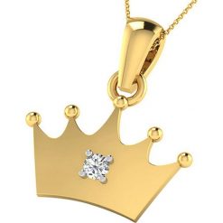 Pozłacany srebrny naszyjnik z diamentem - dł. 43 cm. Żółte naszyjniki damskie marki Diamant Vendôme, z diamentem, srebrne. W wyprzedaży za 730,95 zł.