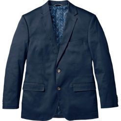 Marynarka bawełniana ze stretchem Regular Fit bonprix ciemnoniebieski. Niebieskie marynarki męskie slim fit bonprix, z bawełny. Za 139,99 zł.