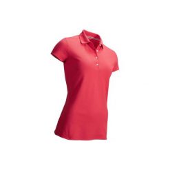 Koszulka polo do golfa damska. Różowe koszulki damskie polo INESIS, l, bez wzorów, z bawełny, bez rękawów. Za 34,99 zł.