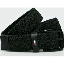 Tommy Hilfiger - Pasek. Czarne paski męskie TOMMY HILFIGER, w paski, z materiału. Za 229,90 zł.