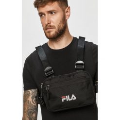 Fila - Nerka. Czarne nerki damskie Fila, w paski, z poliesteru, z nadrukiem, bez dodatków. Za 139,90 zł.