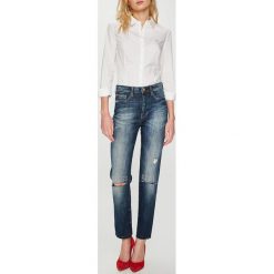 Guess Jeans - Jeansy. Szare jeansy damskie slim marki Guess Jeans, s, z aplikacjami, z elastanu, z podwyższonym stanem. W wyprzedaży za 359,90 zł.