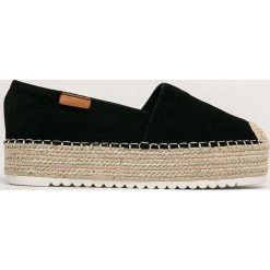 Answear - Espadryle Erynn. Czarne espadryle damskie ANSWEAR, bez wzorów, z materiału, bez obcasa, na obcasie. Za 119,90 zł.