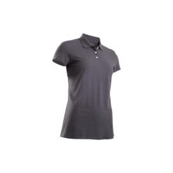 Koszulka polo Basic damska. Niebieskie koszulki damskie polo INESIS, l, bez wzorów, z bawełny, z krótkim rękawem. Za 29,99 zł.