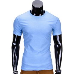 T-SHIRT MĘSKI BEZ NADRUKU S620 - BŁĘKITNY. Niebieskie t-shirty męskie z nadrukiem marki Inny, m, z klasycznym kołnierzykiem. Za 12,99 zł.