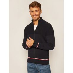 Sweter TOMMY HILFIGER Structured Branded MW0MW14760. Niebieskie swetry męskie TOMMY HILFIGER, s, bez wzorów, klasyczne, z klasycznym kołnierzykiem, bez kaptura. Za 599,00 zł.