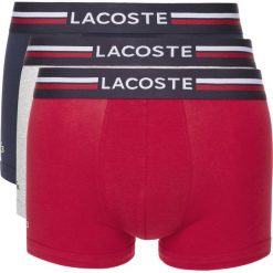 Lacoste 3-pack Bokserki Czarny Niebieski Szary. Szare bokserki męskie Lacoste, bez wzorów, z elastanu. Za 199,95 zł.
