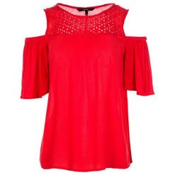 Vero Moda Mia Cold Shoulder Top Poppy Red Blouse (Rozmiar Xl). Czerwone topy damskie marki Vero Moda, xl, bez wzorów, z materiału, bez kołnierzyka. W wyprzedaży za 88,00 zł.
