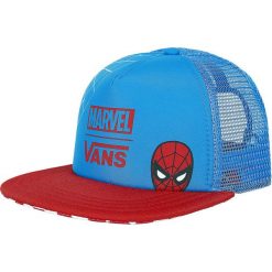 Vans Marvel - Spider-Man Czapka Trucker Cap niebieski/czerwony. Czerwone czapki z daszkiem damskie marki Vans, z motywem z bajki, z tworzywa sztucznego. Za 79,90 zł.