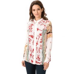 Desigual Greta Koszula Biały. Białe bluzki damskie Desigual, s, bez wzorów, z wiskozy, bez kołnierzyka, z długim rękawem. Za 438,95 zł.