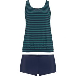 Tankini (2 części) bonprix zielono-niebieski. Zielone stroje kąpielowe damskie marki bonprix, bez wzorów. Za 109,99 zł.