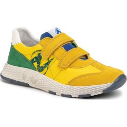 Sneakersy NATURINO - Jesko Vl. 0012014904.01.1G07 D Giallo/Azzurro/Verde. Żółte trampki chłopięce Naturino, bez wzorów, ze skóry, na rzepy. W wyprzedaży za 309,00 zł.