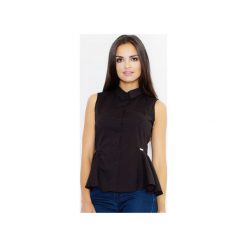 Koszula M357 Czarny. Czarne koszule wiązane damskie FIGL, m, z bawełny, eleganckie, bez rękawów. Za 89,00 zł.